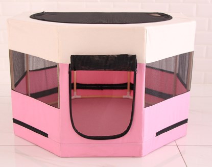 Octagonal Solid Wood Cat Kennel with Waterproof Cloth