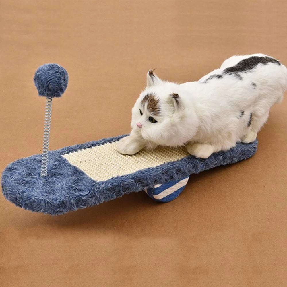 Cat Teeter-Totter Toy with Scratching Board for Kittens