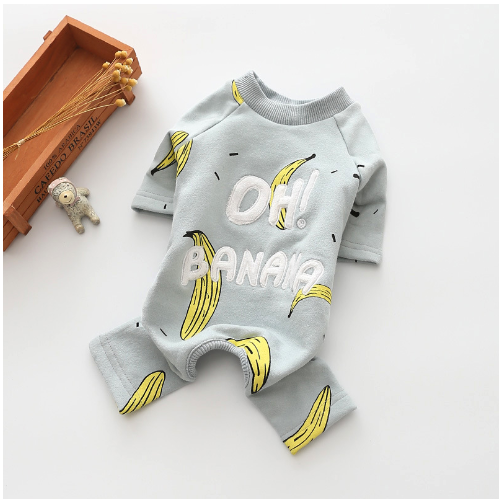 Bananinha Dog Jumpsuit | Cotton Stretch Fabric (1 Piece)
