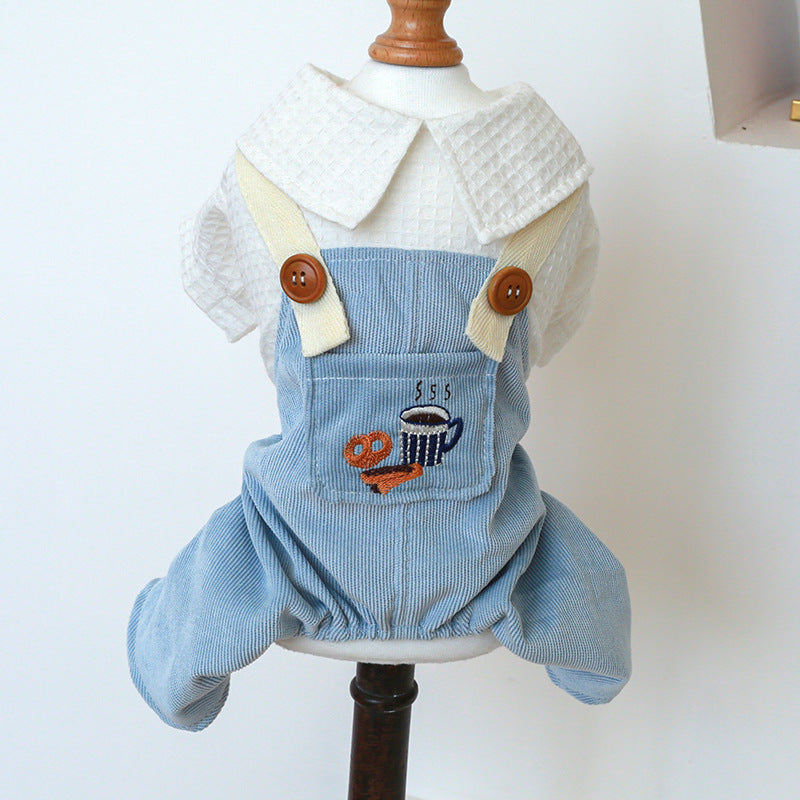 Coffee Dog Jumpsuit with Pockets for Pets (One Set)