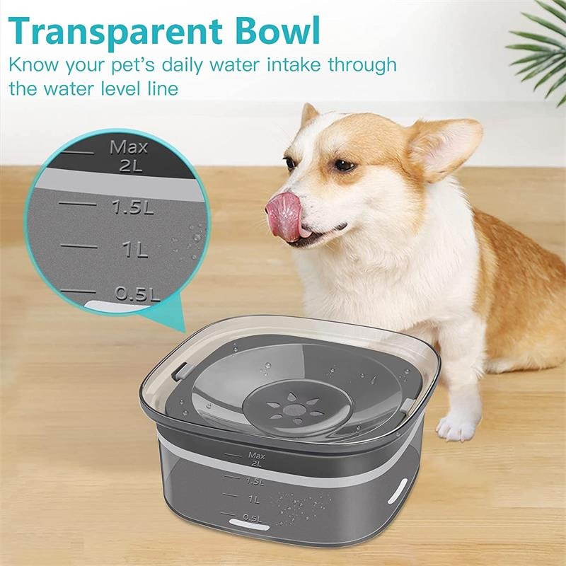 Spill-Proof Slow-Feed Pet Water Bowl (2L & 4L)