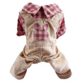 Bichon Dog Rabbit Check Overalls and Clothing