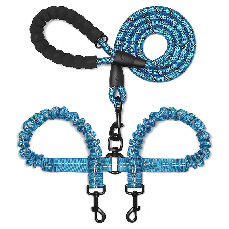 Reflective Polyester Pet Drag Two Traction Leash