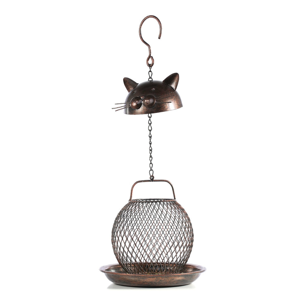 Modern Metal Cat Bird Feeder Home Decor Gift