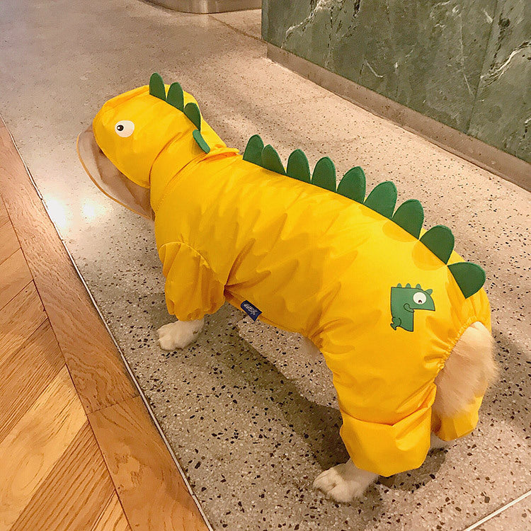 Dog Raincoat Waterproof Cute Dinosaur Costume for Pets