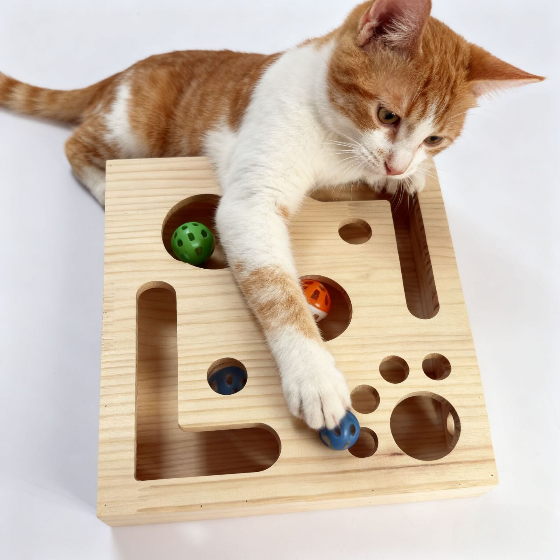 Solid Wood Maze Cat Toy