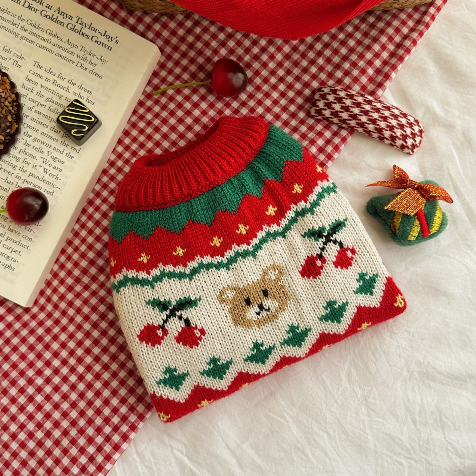 Christmas Cherry Pet Sweater