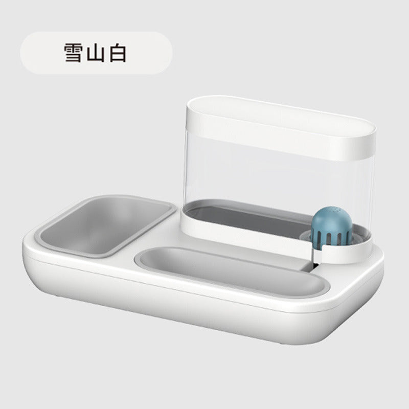 Cat Bowl Set with Neck Protection and Anti-Spill Design