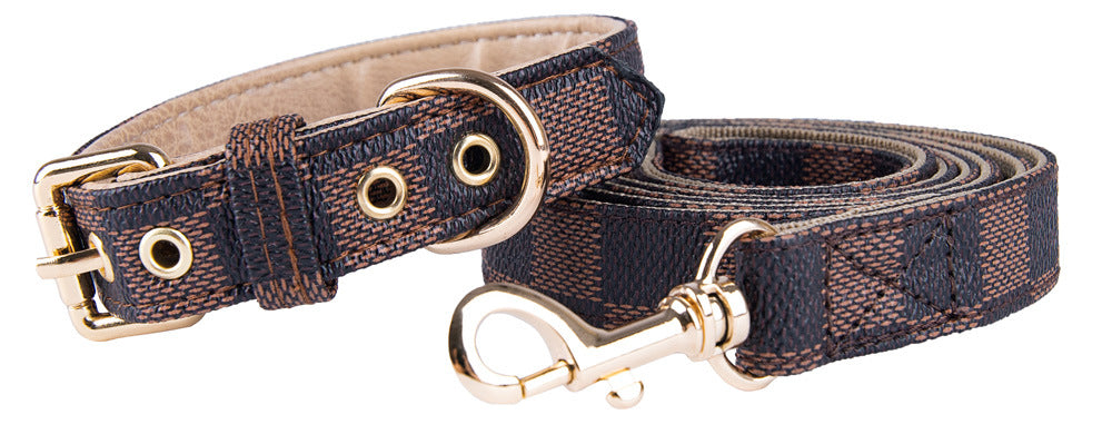 Pet Dog PU Collar and Leash Set
