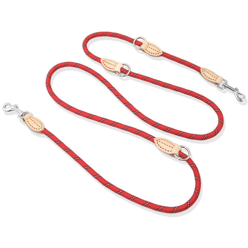 Multifunctional Hook and Chain Leather Dog Rope