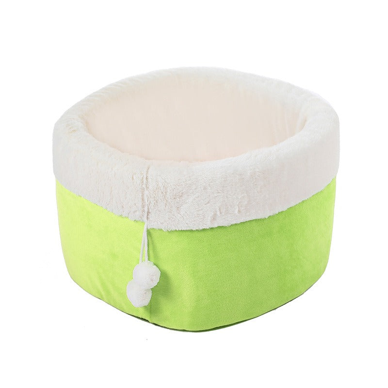 Winter Plush Cat Bed