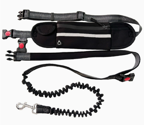 Adjustable Hands-Free Dog Running Leash with Pocket