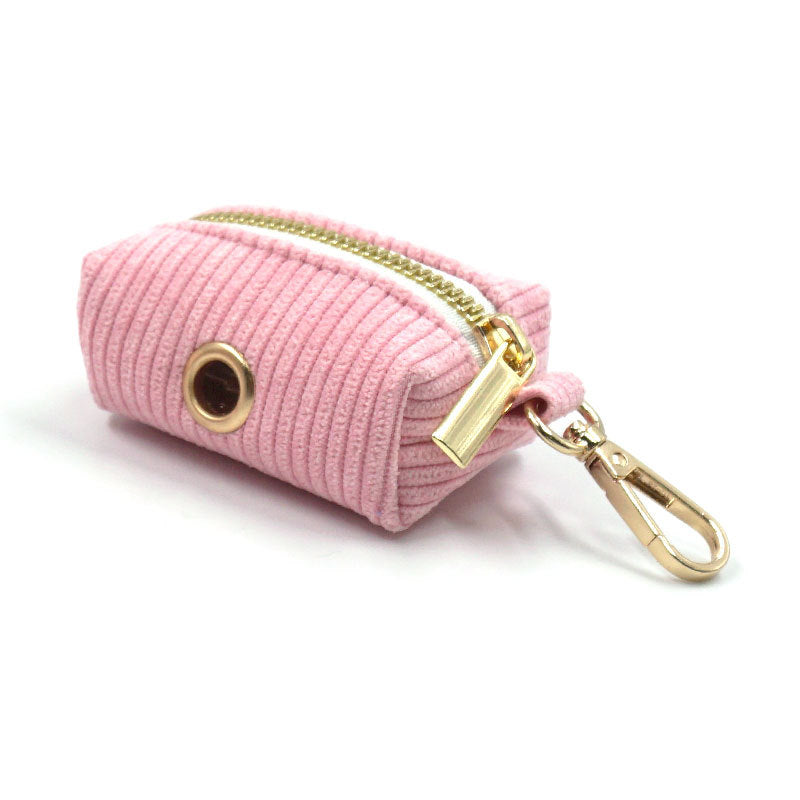 Cute Corduroy Velvet Dog Poop Bag for Outdoors