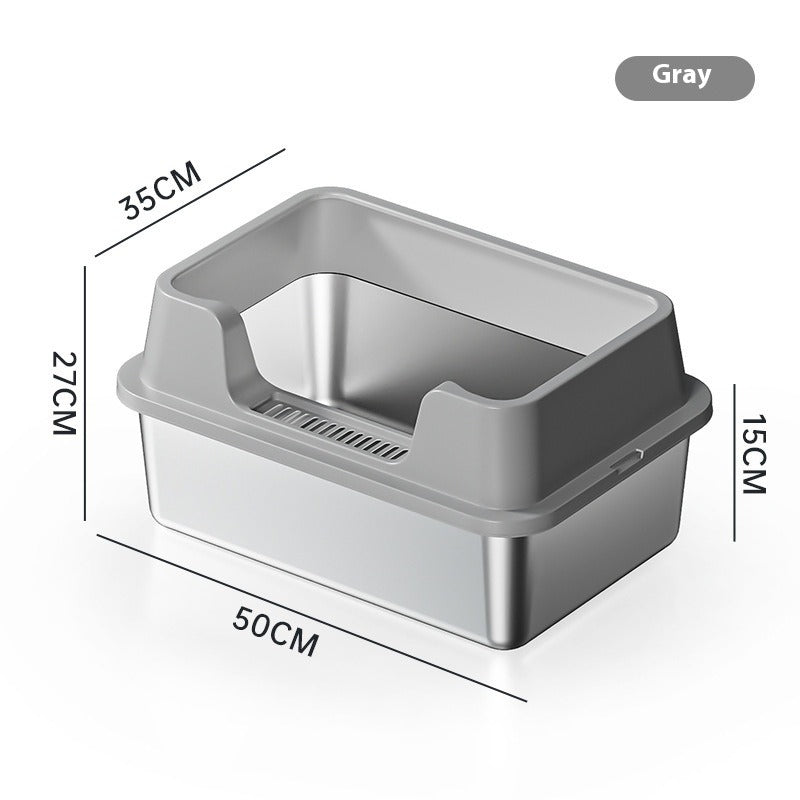 Stainless Steel Semi-Closed Litter Box