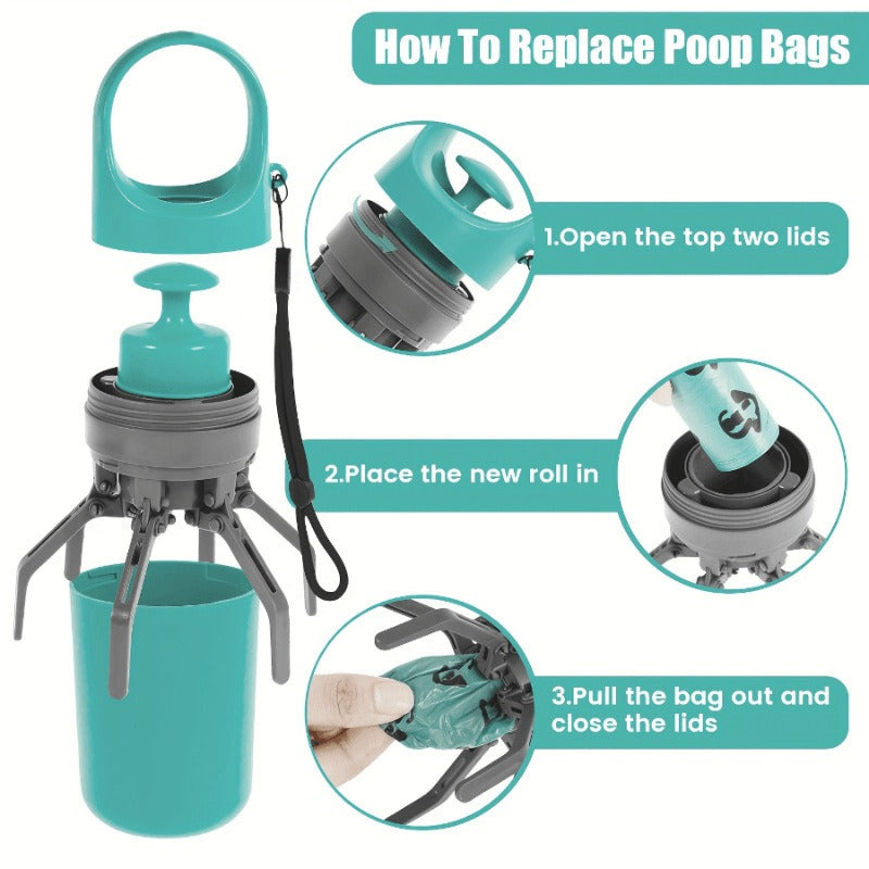 Dog Pooper Scooper with Garbage Bag Holder