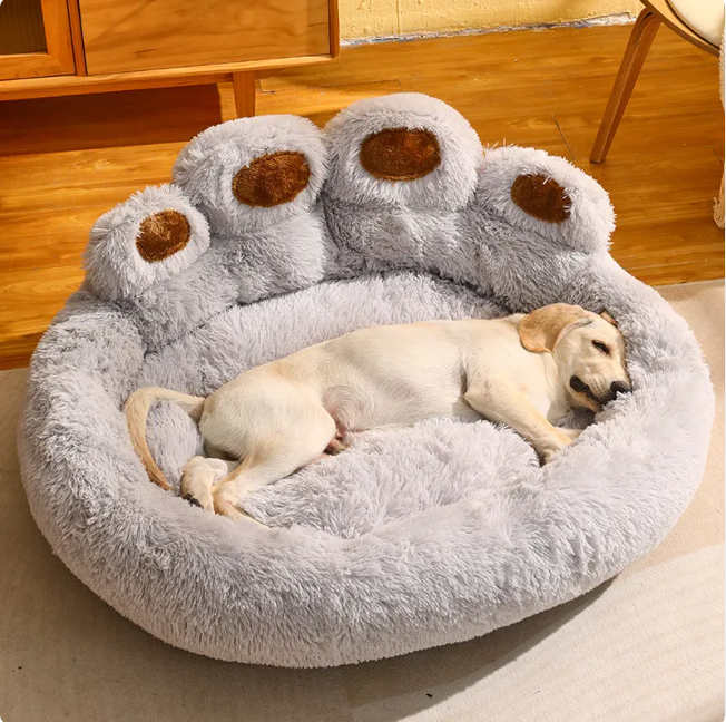 Fleece-Lined Dog Bed for Medium & Large Breeds