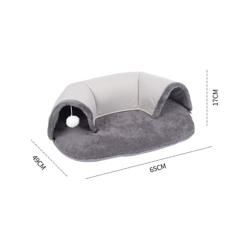 Plush Cat Tunnel Bed