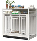Wooden Dog Kennel Furniture with Divider and Storage Drawers