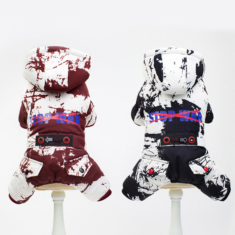Thick Winter Dog Jacket in Camouflage Pattern