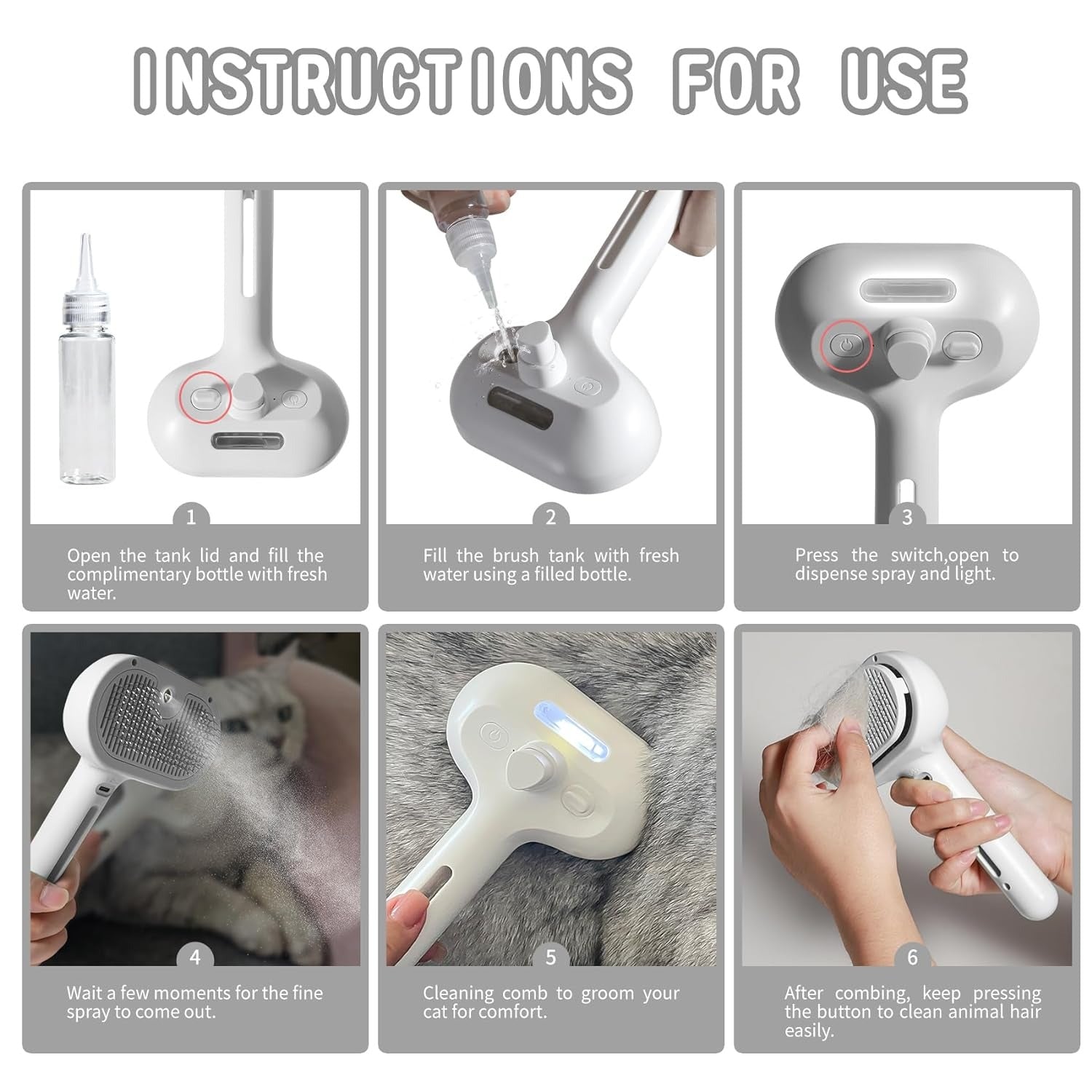 Spray Pet Hair Removal Brush