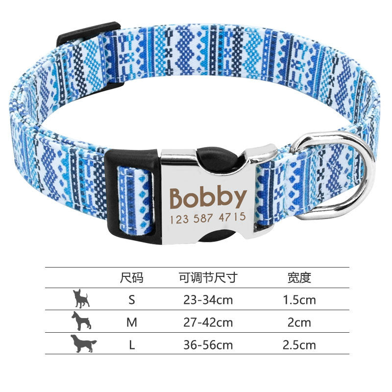 Reflective Dog Collar with Engraving for Pets