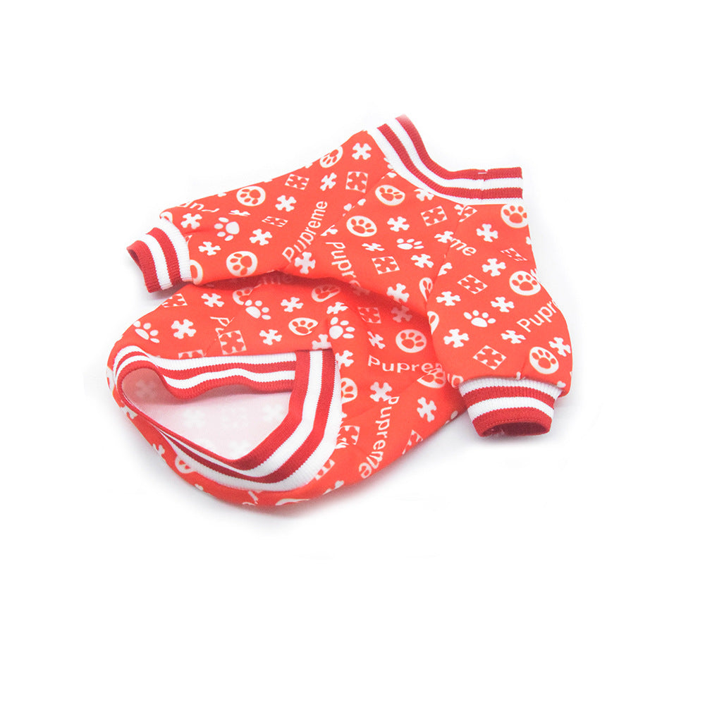 Trendy Celebrity Dog Clothes with Full Print Paws