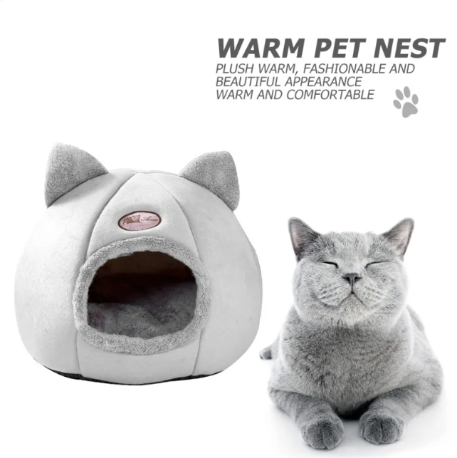 Enclosed Winter Cat Nest