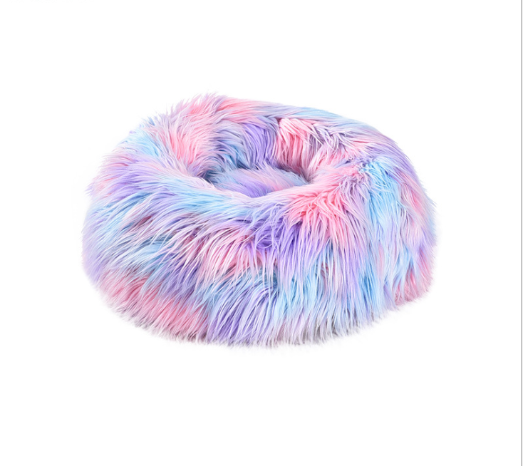 Unicorn Series Colorful Plush Pet Bed (Round)