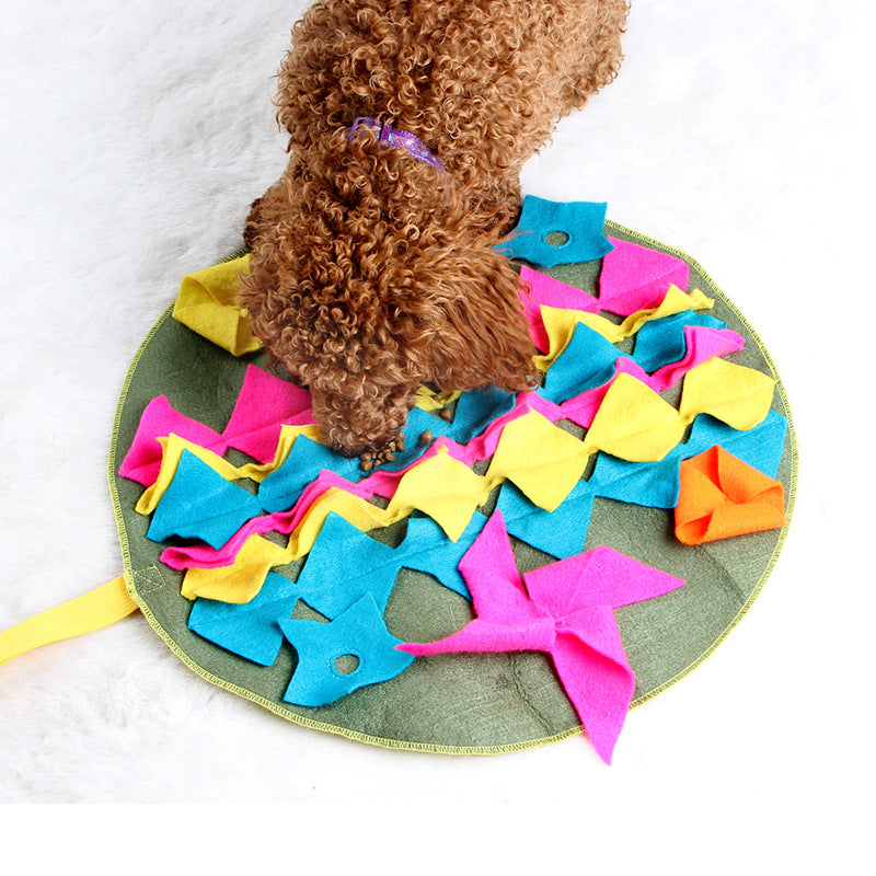 Colorful Pet Training Blanket with Removable Puzzle Mat