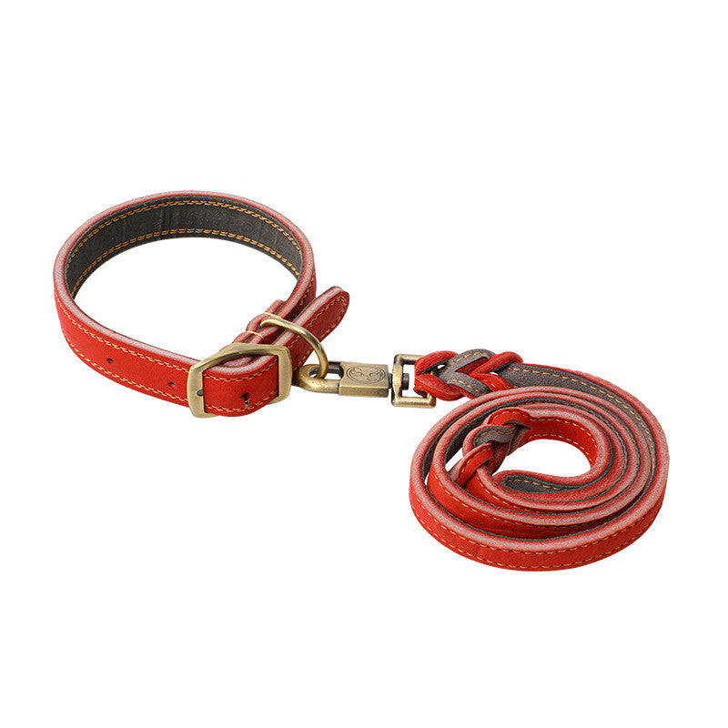 First Layer Cowhide Leash Set for Pets