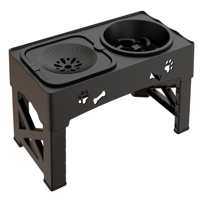 Adjustable Stainless Steel Double Dog Bowl Feeder