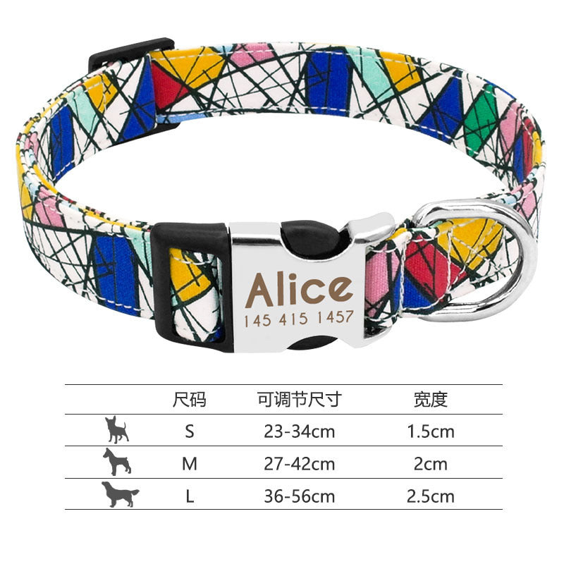 Reflective Dog Collar with Engraving for Pets
