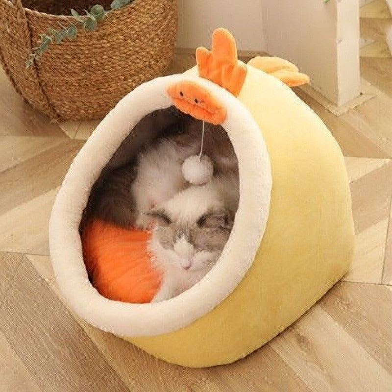 Semi-Enclosed Removable Washable Cat House