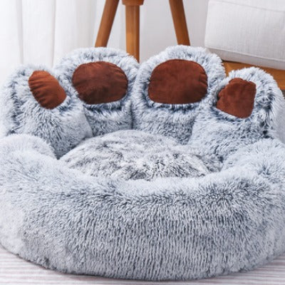 Bear Paw Plush Dog Bed