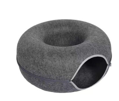 Donut Felt Cat Tunnel Bed