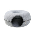 Round Wool Felt Cat Tunnel Bed