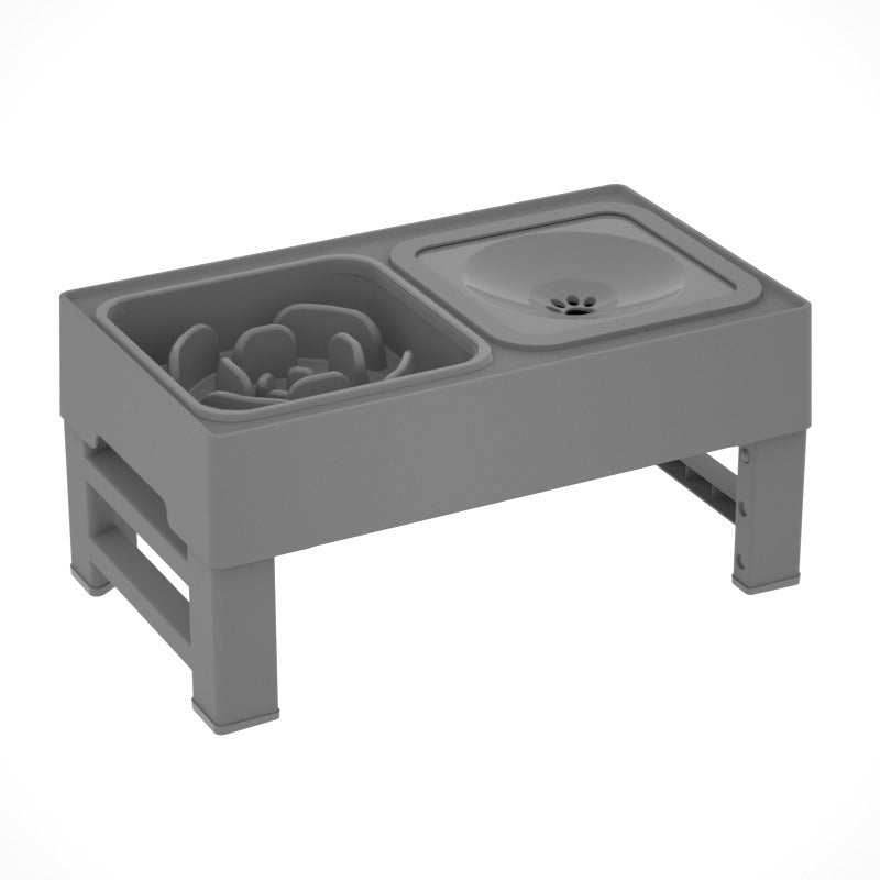 Adjustable Elevated Dog Bowl with Slow Feeder