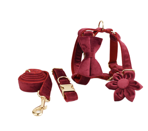 Velvet Fabric Dog Collar for Pets - view 54