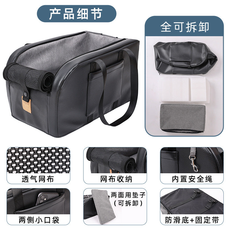 Portable Pet Car Seat with Cushion for Cats and Dogs