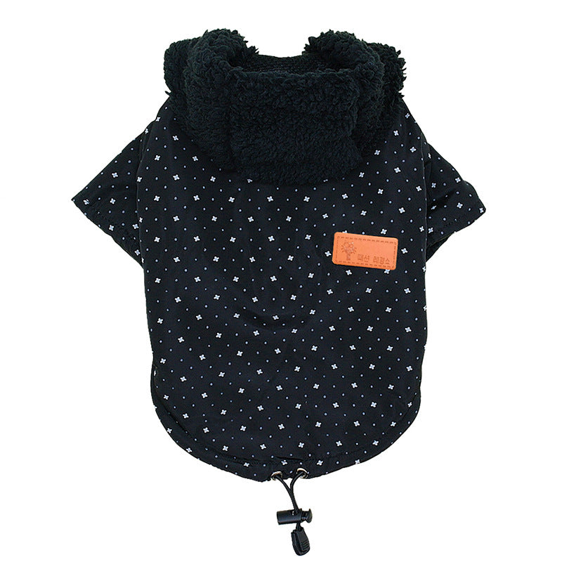 Padded Hooded Dog Coat for Warmth and Comfort