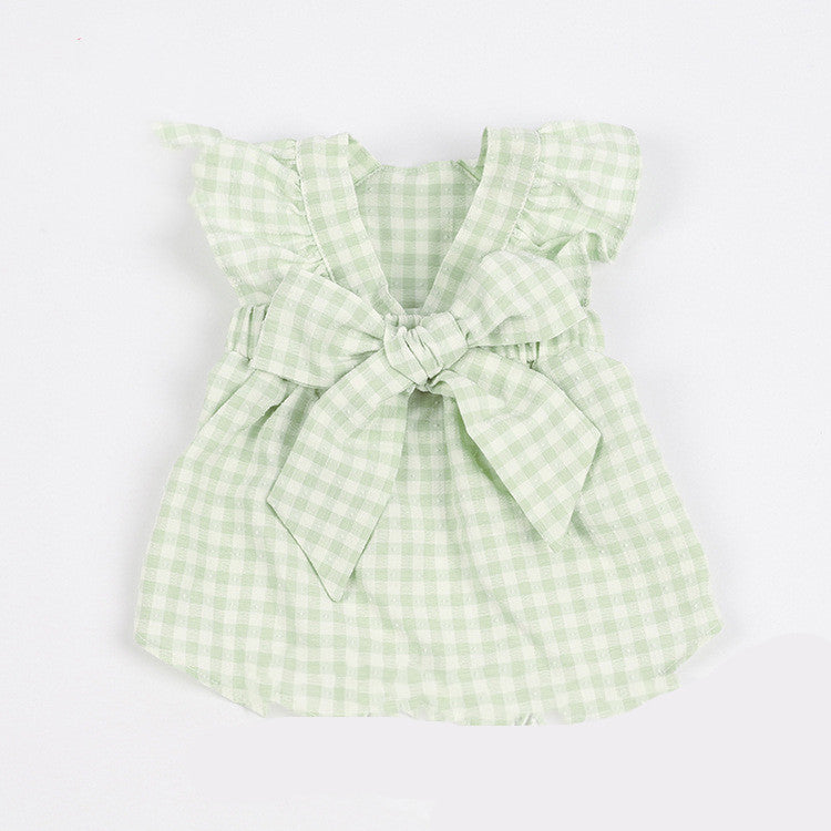 Plaid Bow Skirt Pet Clothes for Cats and Dogs