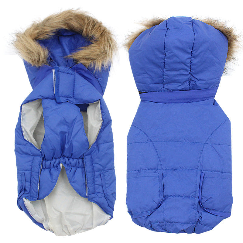 Detachable Hooded Fur Collar Dog Clothes for Winter