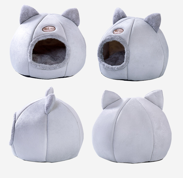 Warm Semi-Enclosed Cat and Dog Bed for Deep Sleep