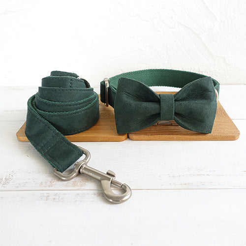 MUTTCO Pet Collar and Bow Traction Set