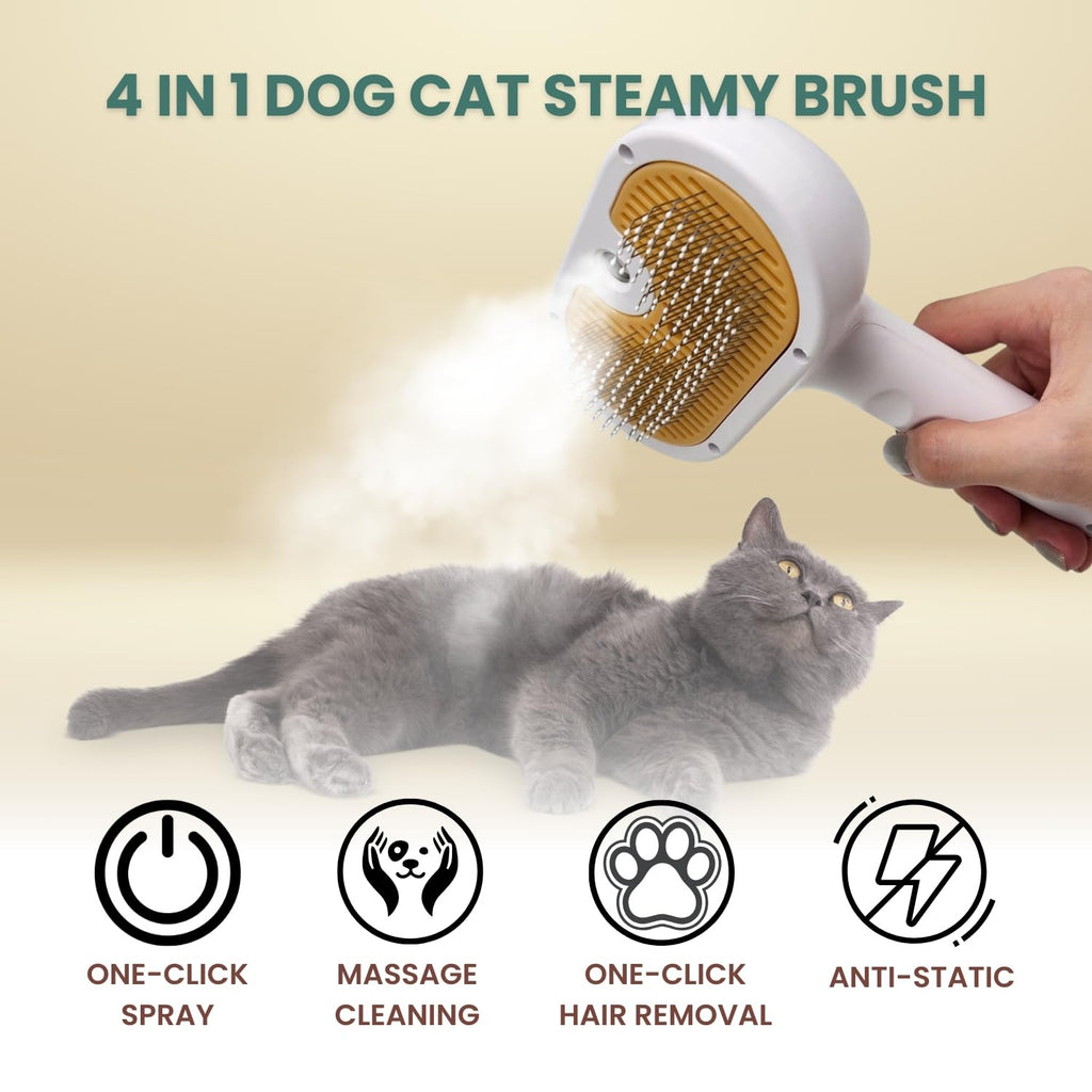 Pet Grooming Water Brush with Steam Spray